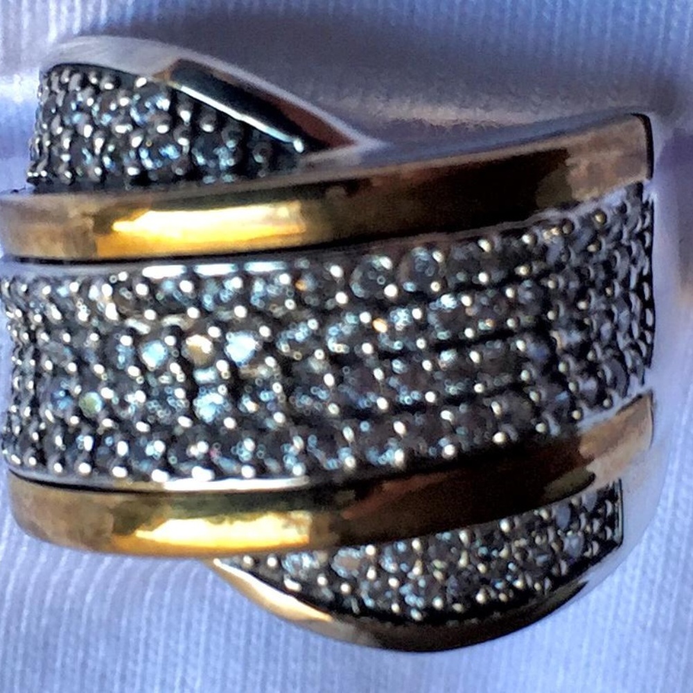 Fine Ring Silver 925 Gold 18K & Cubic Zirconia - 8